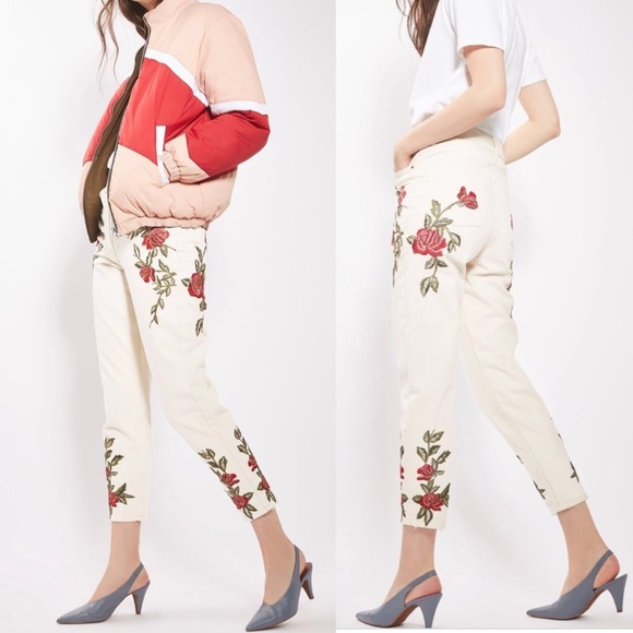 topshop white mom jeans